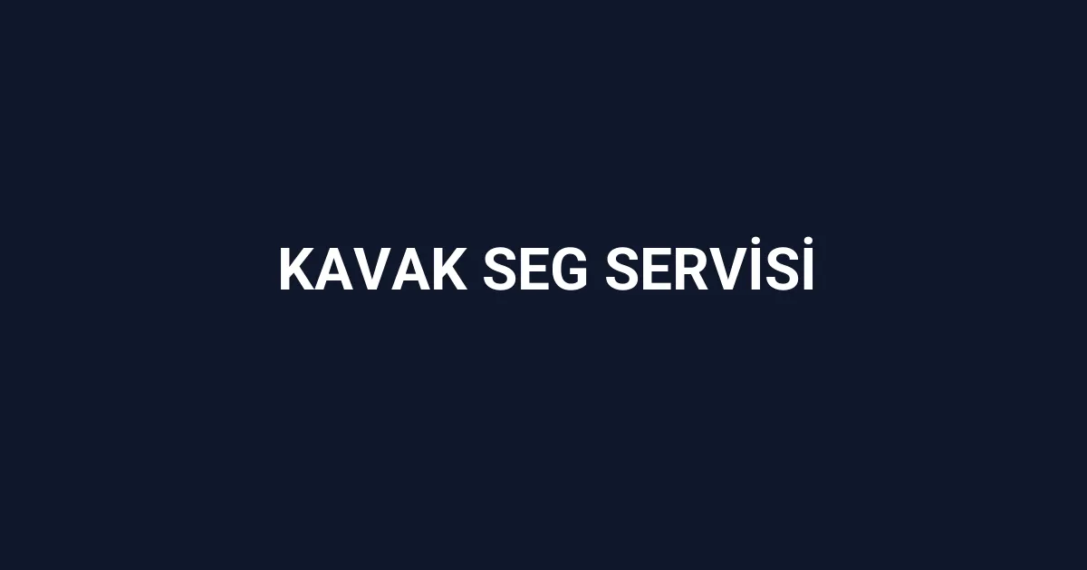 Kavak Seg Servisi